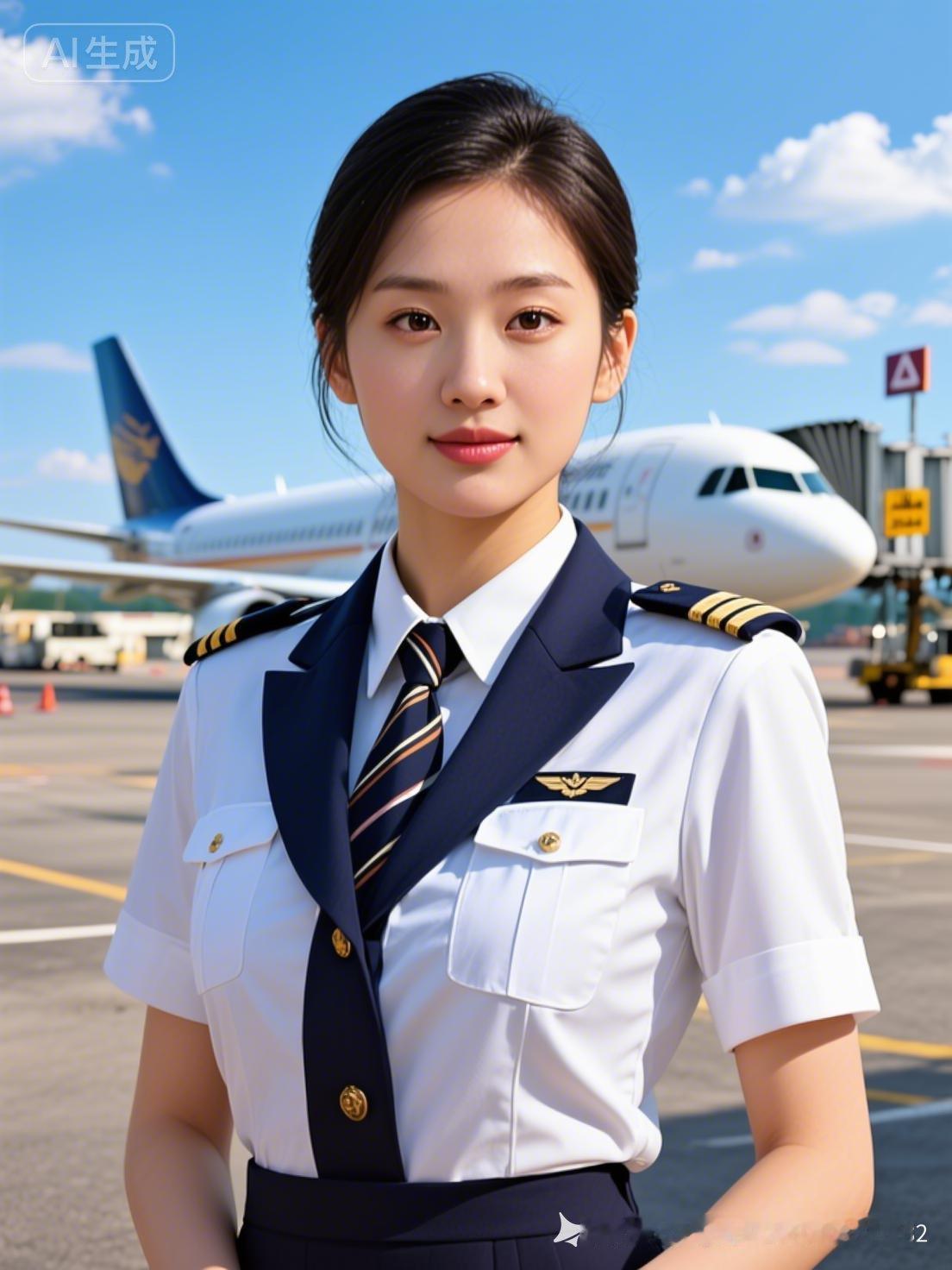 元气少女空乘制服照，元气满满的一天！🌞💃🏻