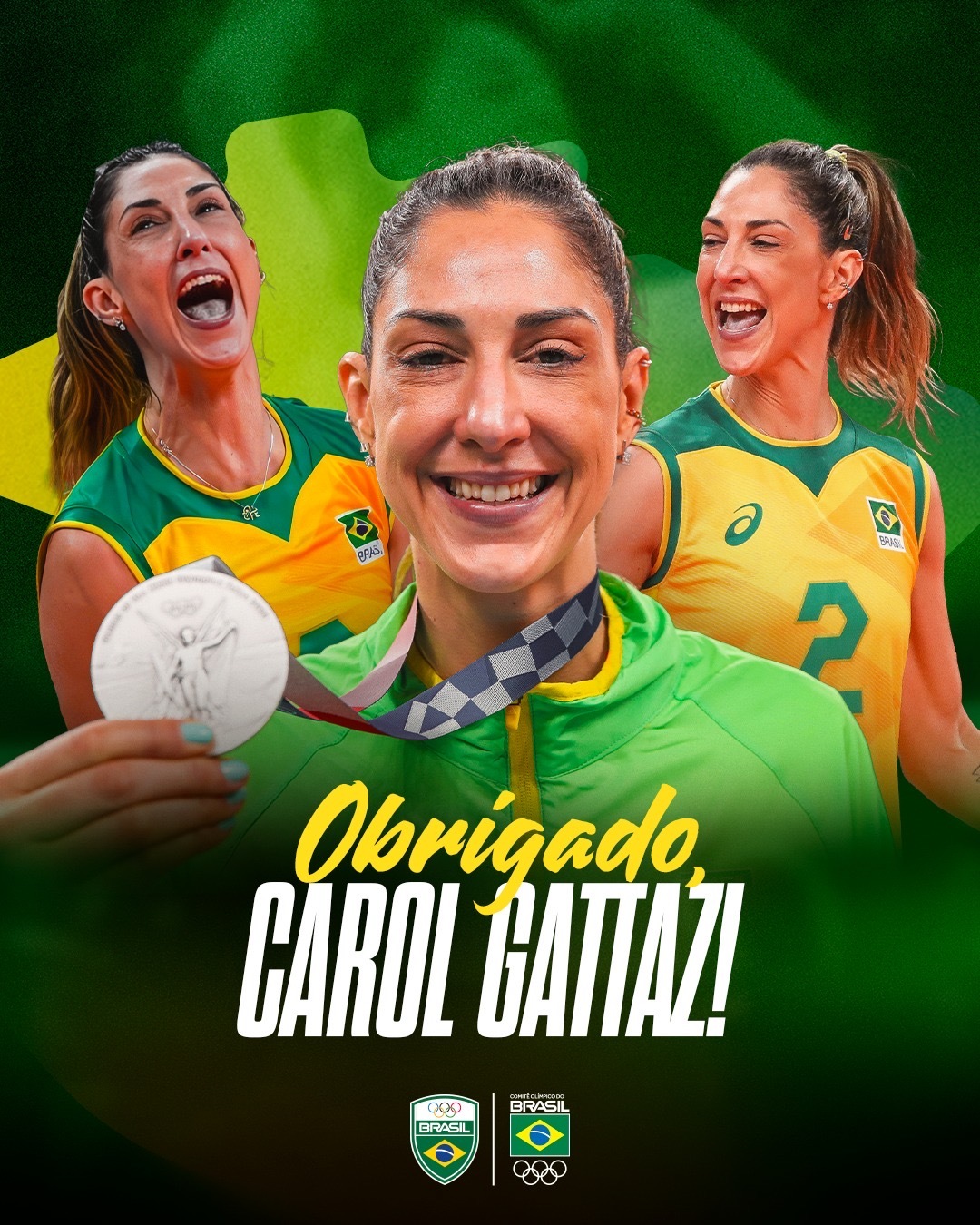巴西🇧🇷奥委会官方发文，致敬卡罗琳！奥运会 • 卡罗尔·加塔兹宣布正式告别排