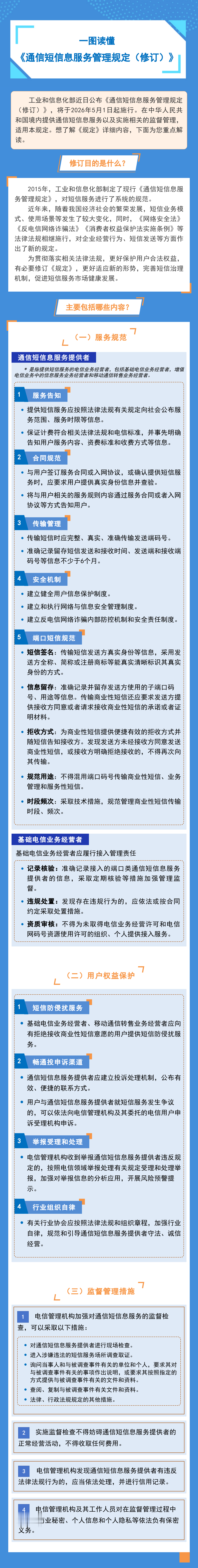 一图读懂《通信短信息服务管理规定（修订）》