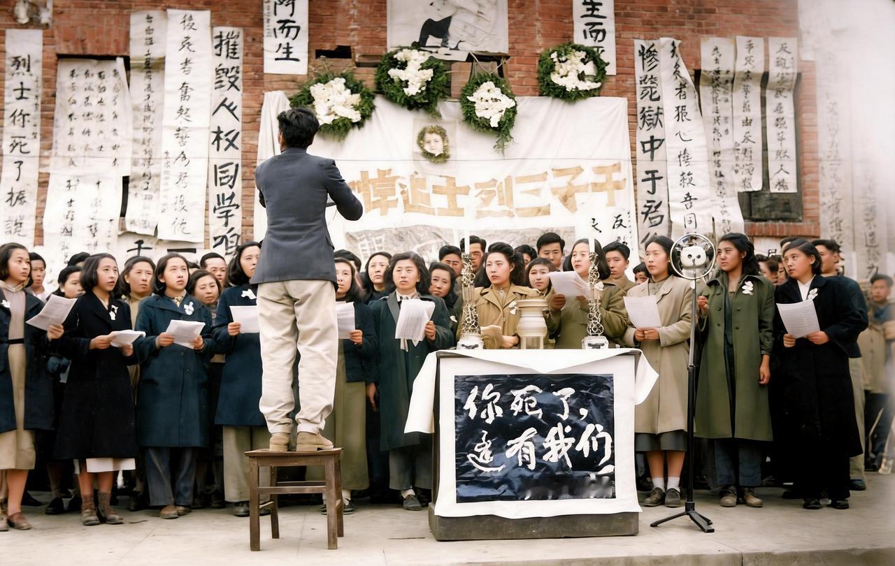 这是一九四七年十月二十九日，国民党特务因杀害浙江大学学生自治会主席于子三儿激起全