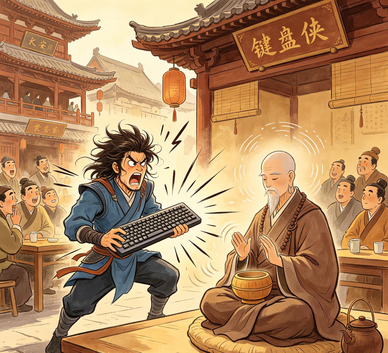 江湖怪谈•荒诞志129《键盘侠》

长安有游侠，不使刀剑，专持“键盘”。此键盘乃