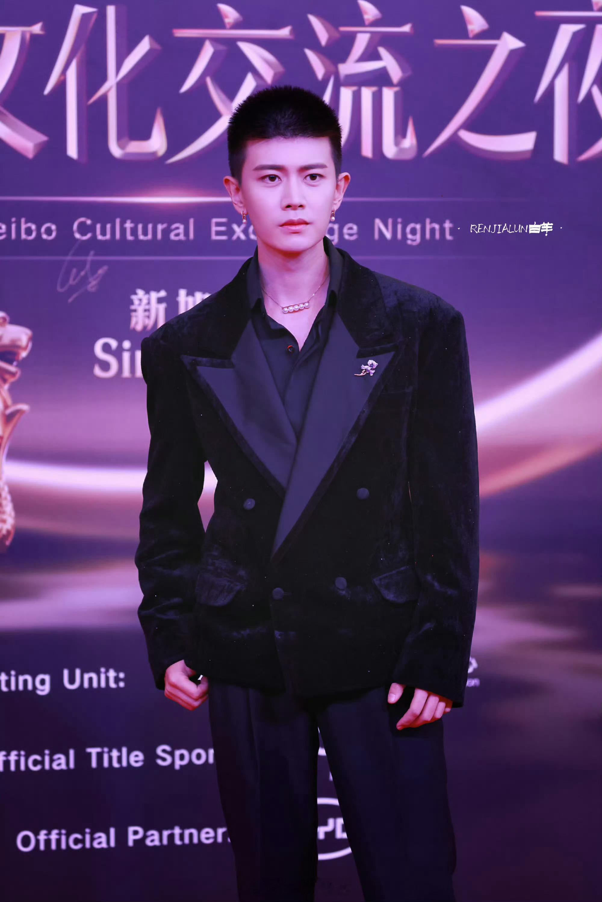 微博文化交流之夜新加坡站红毯图任嘉伦、刘雨昕、刘轩丞、周翊然 