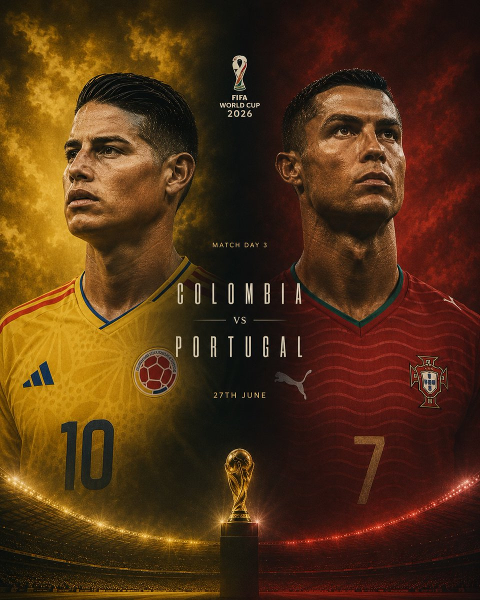C罗J罗传奇对决世界杯 明天早上7:30起来看球，哥伦比亚vs葡萄牙，J罗对决C
