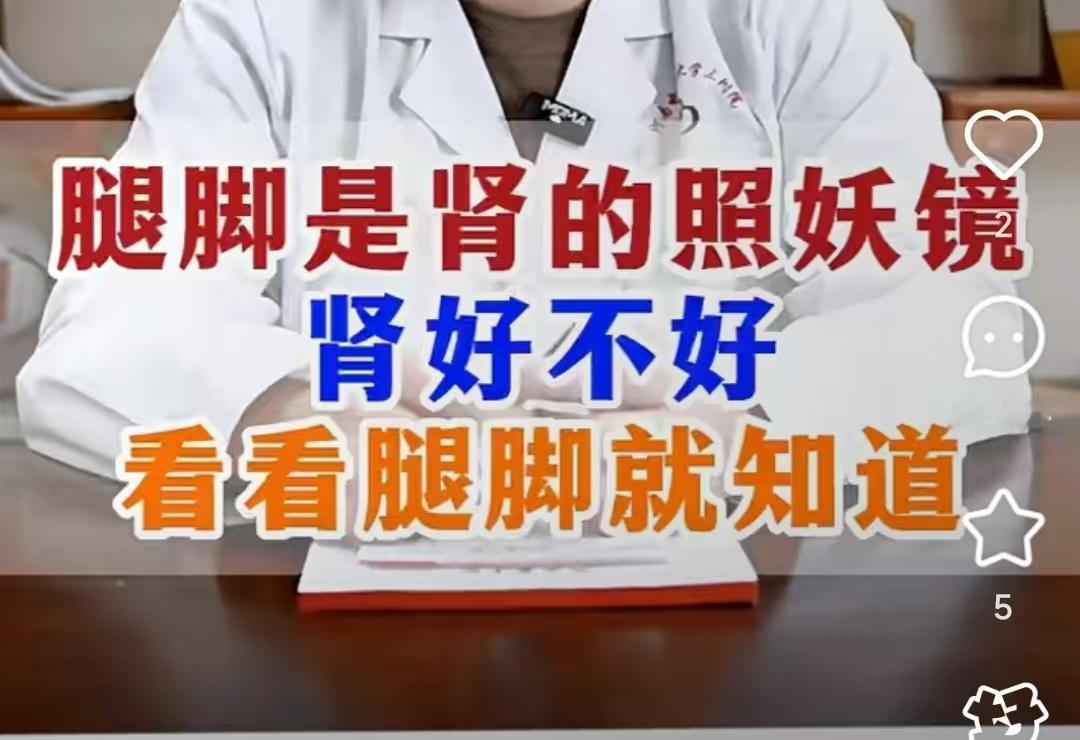 腿是肾的“照妖镜”！肾的好坏，看腿全知晓

1.腿脚冰凉——肾阳亏虚
原因：肾阳