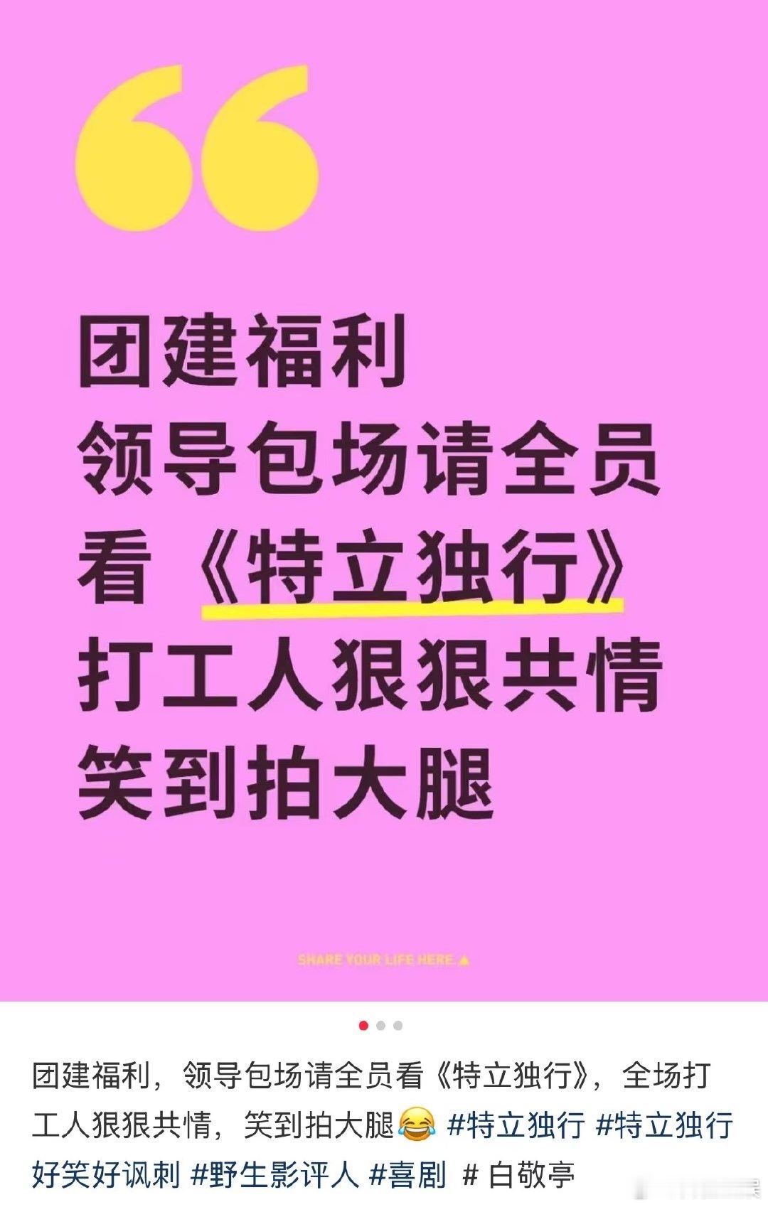 谁教公司团建看特立独行的现在团建流行包场看特立独行 一部电影读懂职场百态，这也是