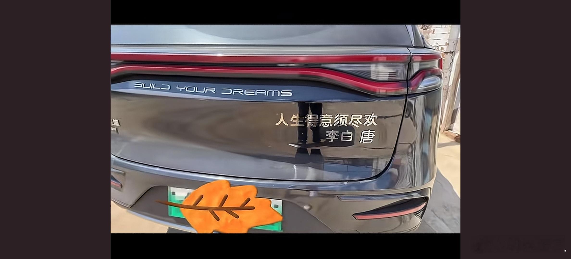 这个比亚迪唐的DIY车标还挺有意思的。 