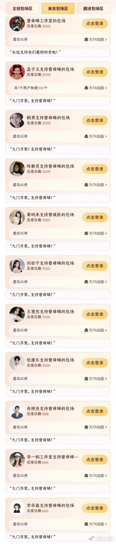 《九门》云包场来了，曾舜晞和朋友们共包26000座！亲友区好多给曾舜晞包场的啊！