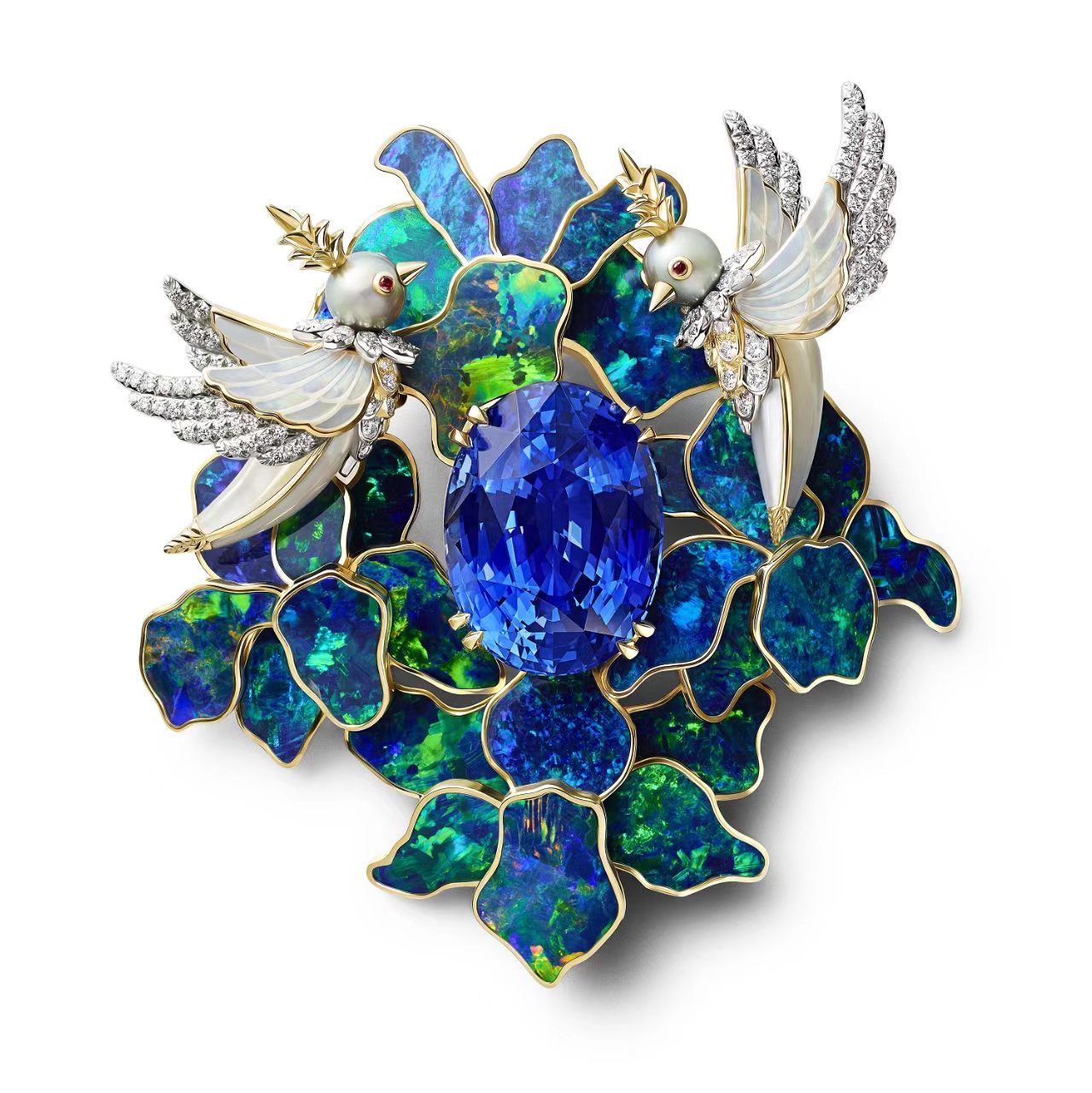 【珠宝首饰】美国品牌「Tiffany蒂芙尼」近日推出一件「石上鸟」高级珠宝胸针新