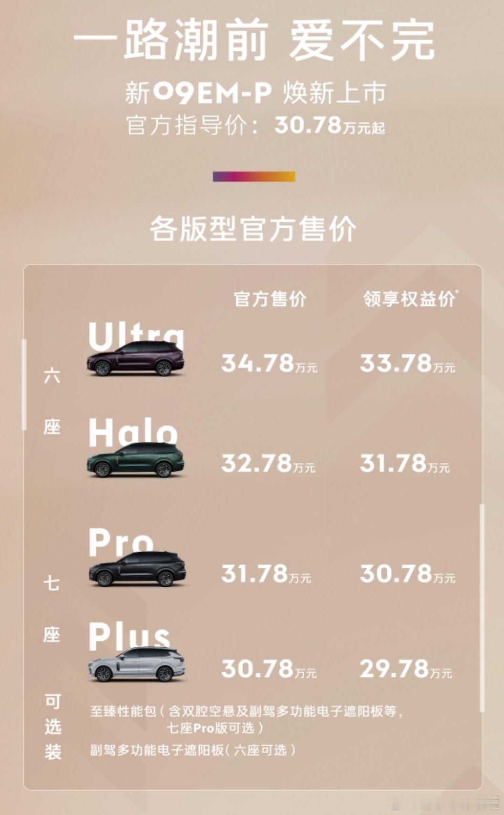 领克09EMP上市了！30.78W—34.78W，加上权益价已经杀到了30W以下