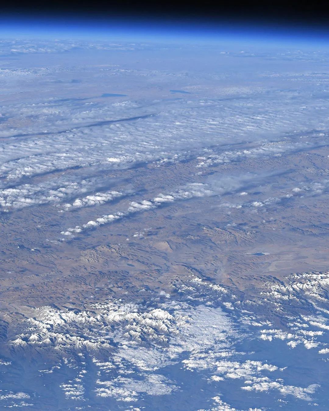 ESA宇航员Andreas Mogensen在空间站拍摄到的喜马拉雅山脉，这是他