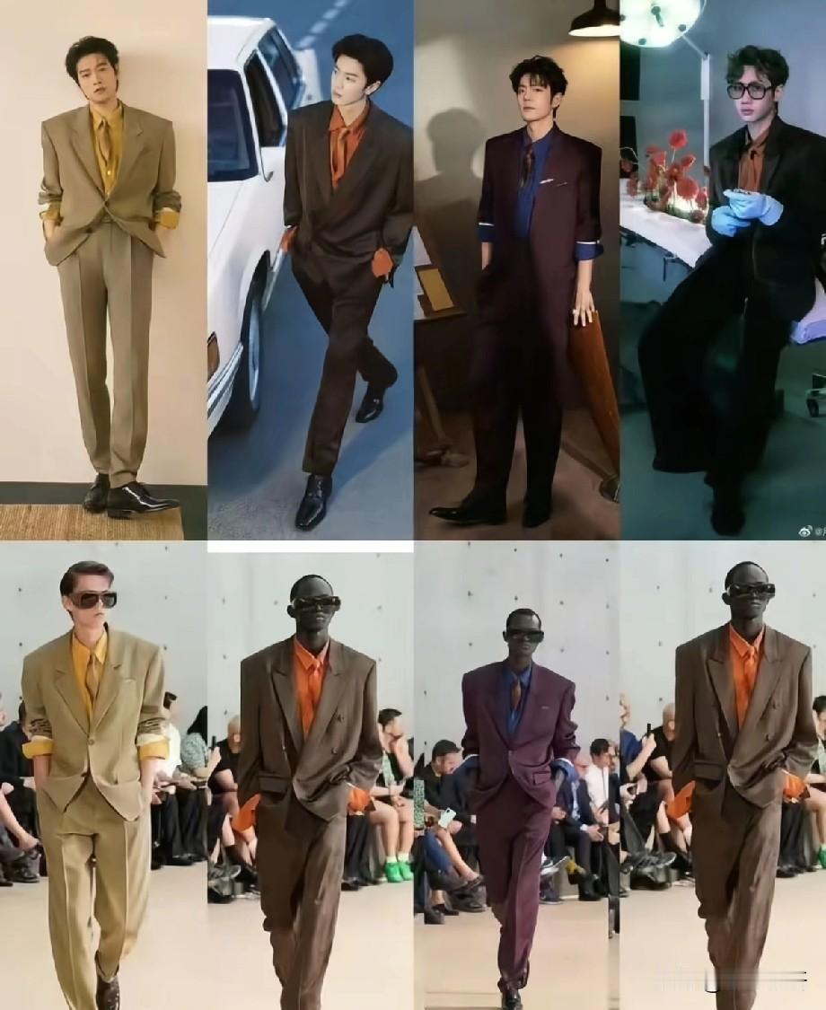 微博之夜男明星四个人撞衫。可是他们每个人挑的颜色和款式真的和个人气质贴合 ，都挺