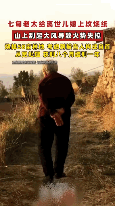 泪目了！辽宁，一74岁老太，上山给离世儿媳烧纸祭奠，本是一片思念之情，可谁也没料