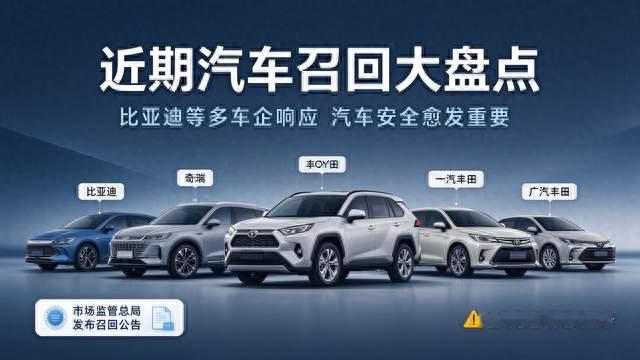 近期汽车召回大盘点！比亚迪等多家车企主动响应，安全不容忽视