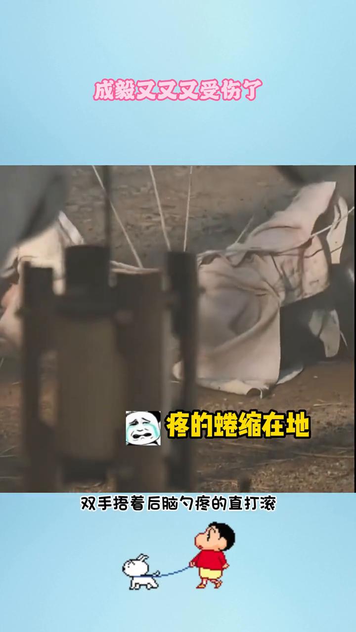 成毅又受伤了。
成毅真的是用命在拍戏。看到成毅在拍两京十五日时，因为薇娅失误定位