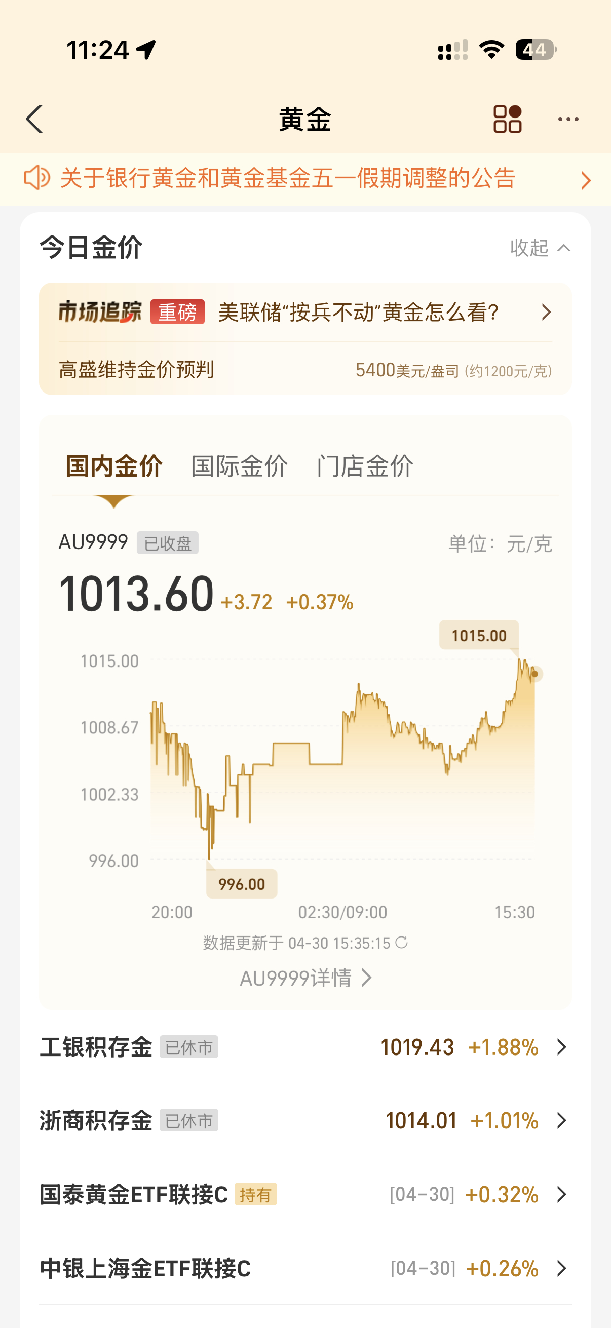 金银再跌爆大胆预测下明天国内开盘应该会涨别问我为什么因为我买了