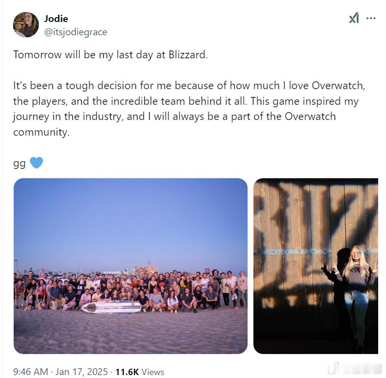 守望先锋2  守望先锋社区经理Jodie日前宣布离职。（再走两三个人社区团队就成