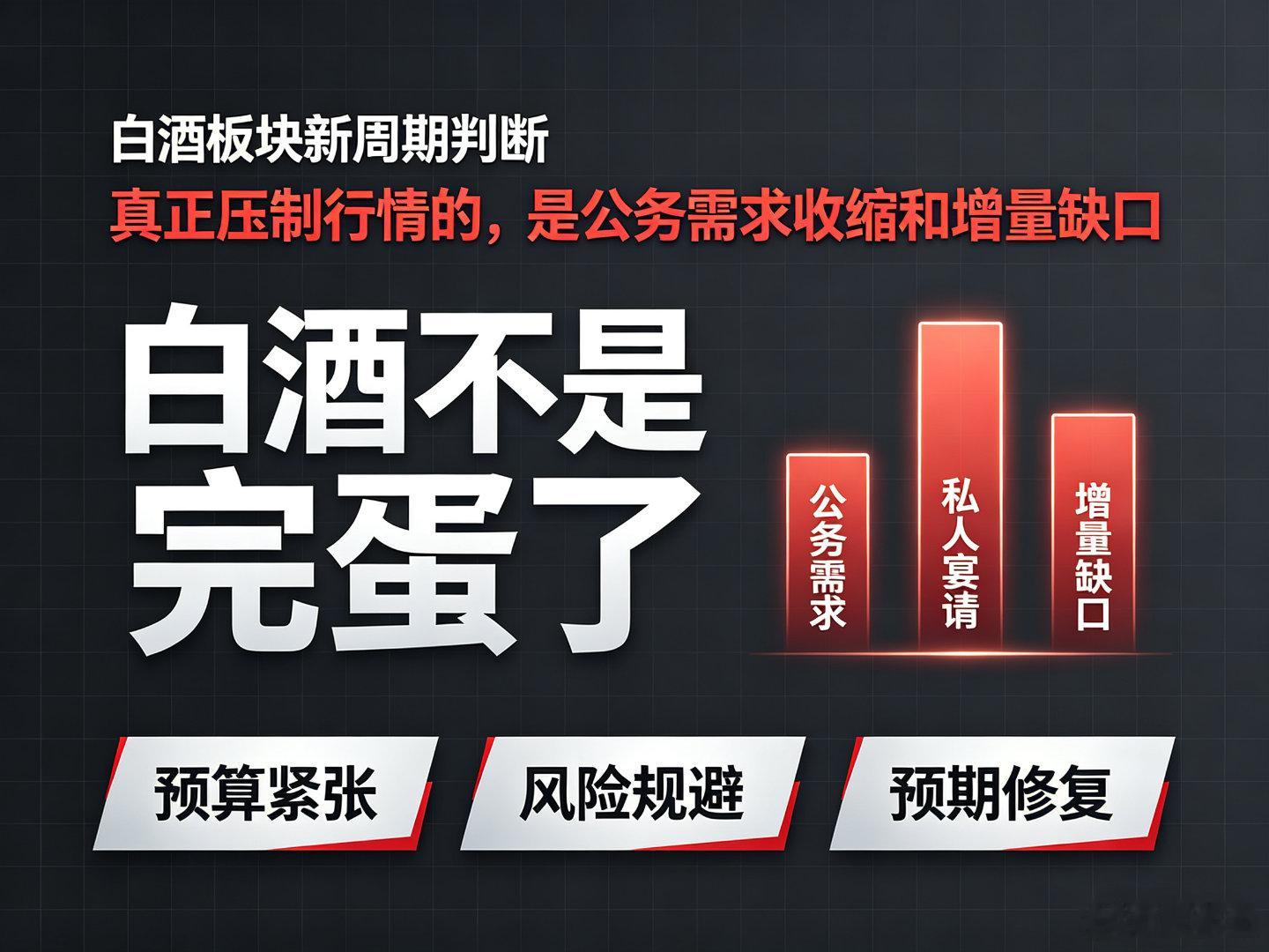 白酒行业真的要完蛋了吗？我觉得白酒行业不是完蛋了，只是进入一个全新周期，就是反腐