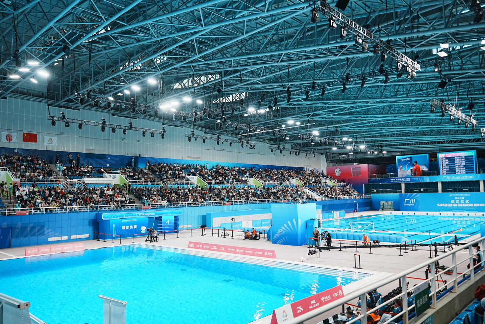 十五全运会在广州燃到上头！11.6跳水赛场的热血还没降温，女子10米双人跳台，陈