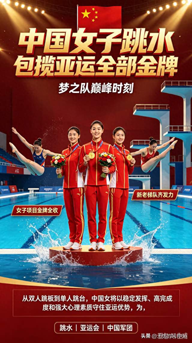 名古屋亚运会女子跳水收官，中国女将包揽全部金牌