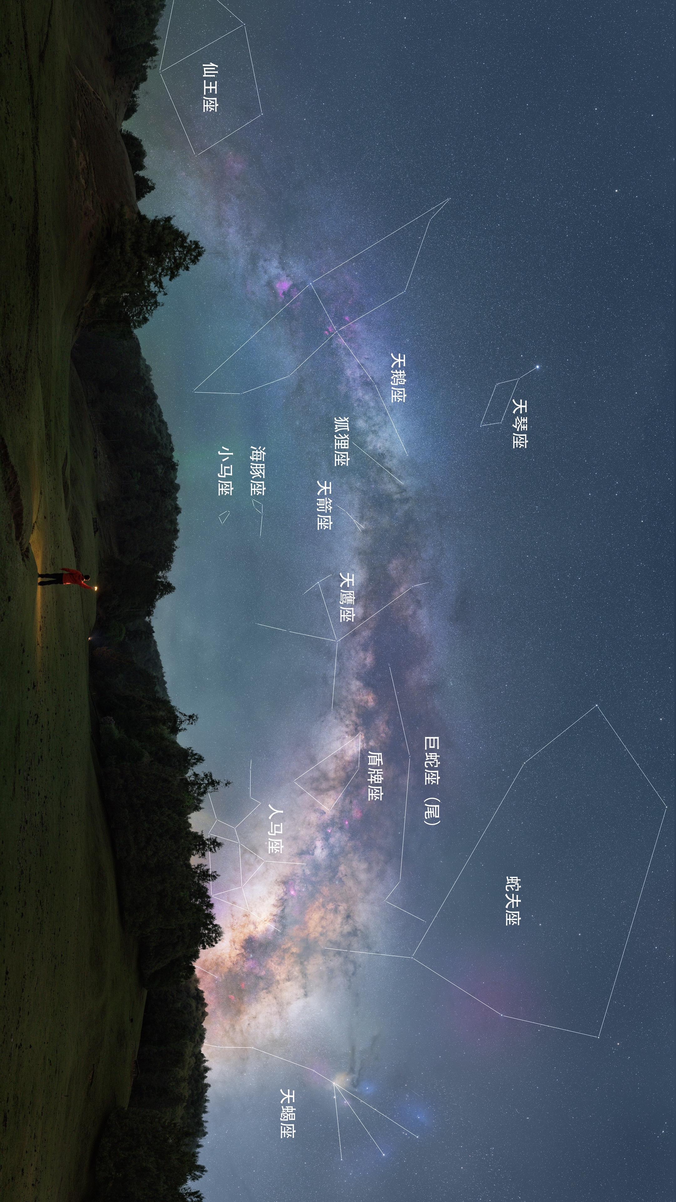 把银河装订成册版 当苍山披上墨色天鹅绒 ，我的画笔正沿着星群私语，在海...