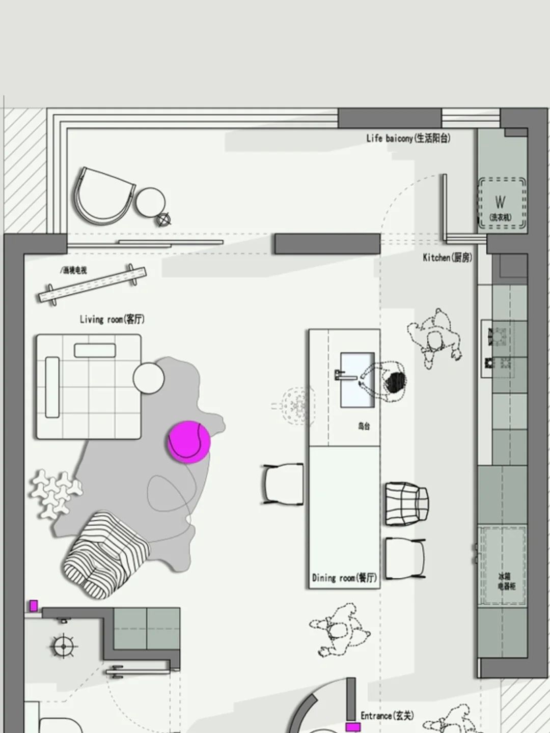 户型优化｜100平老破小户型优化｜3版方案