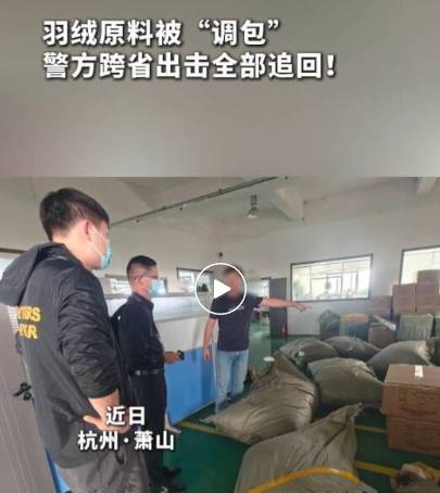 “太蹊跷了！”杭州萧山，一家羽绒企业报警称，两批近一吨白鹅绒发往省外代加工厂，收