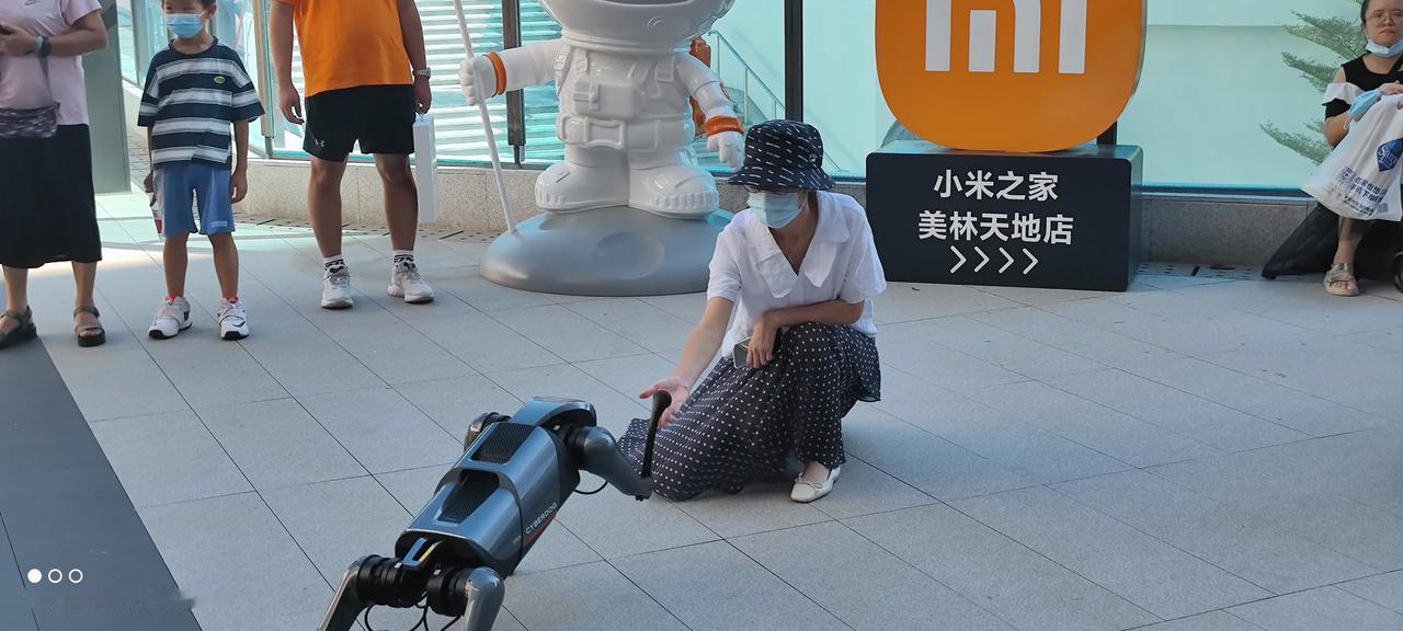 今天在广州美林天地店的小米之家溜铁蛋，回头率100%啊……[呲牙]老人小孩都来围