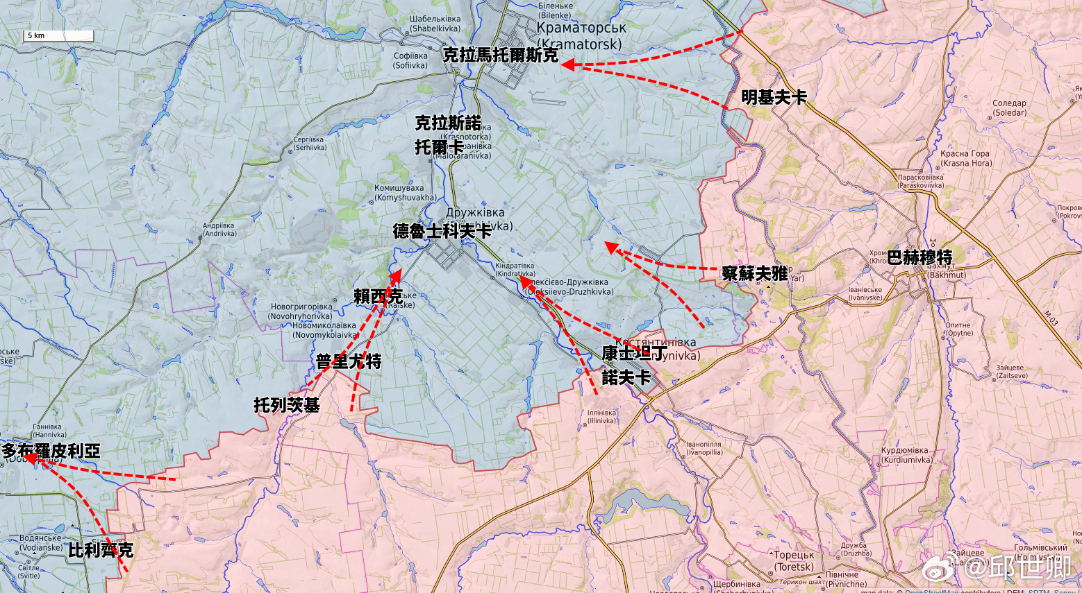 我們現在可以把戰線地圖更新為克拉馬托爾斯克攻防了。根據俄羅斯國防部報導，中央戰術