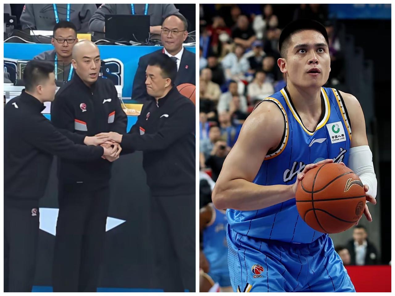 一个好好的篮板球，不是犯规硬吹出个犯规，这还没完，又连给3个技术犯规，这还没完，