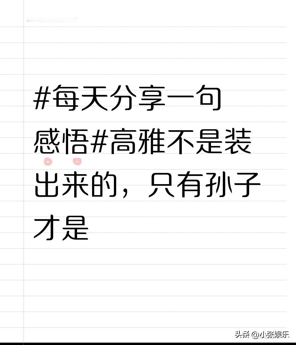高雅不是装出来的，只有孙子才是