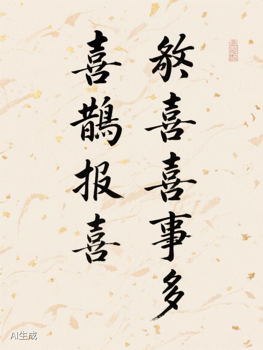 AI妙生图“喜鹊报喜喜事多”，以柔美飘逸之笔，在典雅配色宣纸间跃动，仿佛喜意正悄
