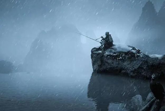 黄庭坚《诉衷情》
水寒江静，满目青山，载月明归。
诗人以诗家之化境写禅宗之悟境，