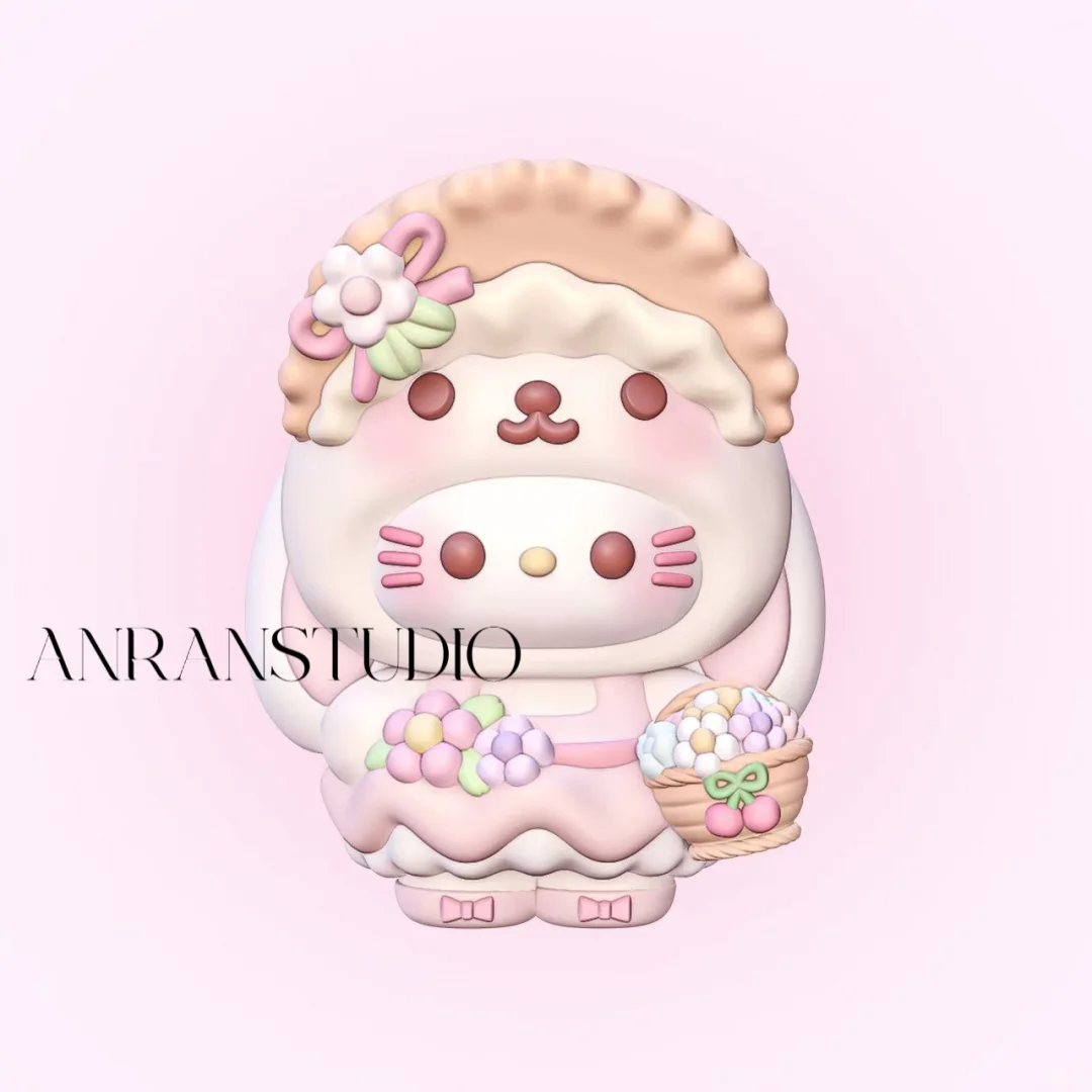 花园系列kitty草帽垂耳兔【3D硅胶模具】