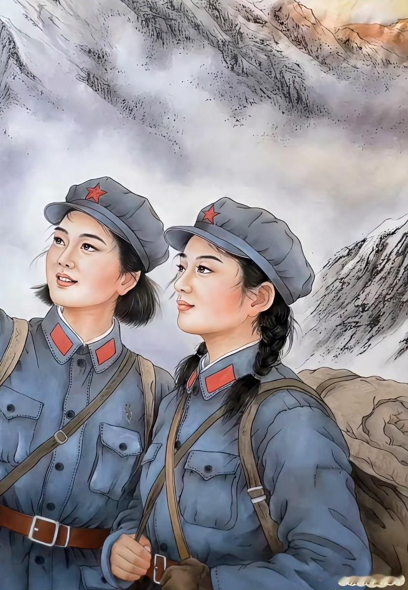 第一张画作，是一位毫无名气的农民工画的长征途中的红军女战士，清爽秀美、朝气蓬勃。