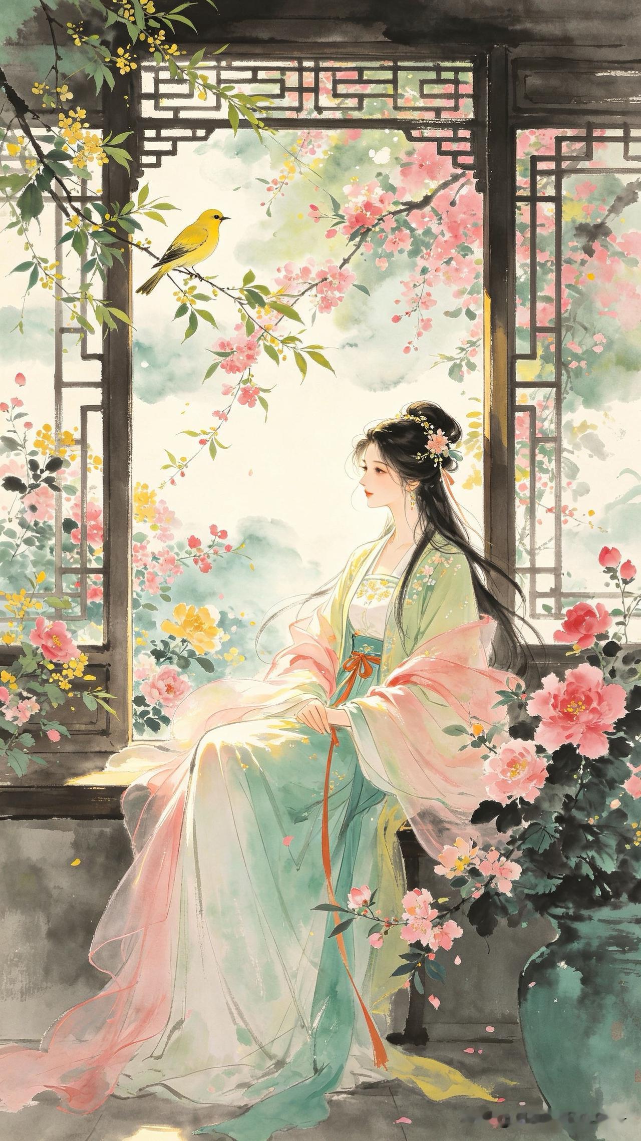 春眠不觉晓窗明，
忽有黄鹂隔叶鸣。
似唤东君催百卉，
       
…………请