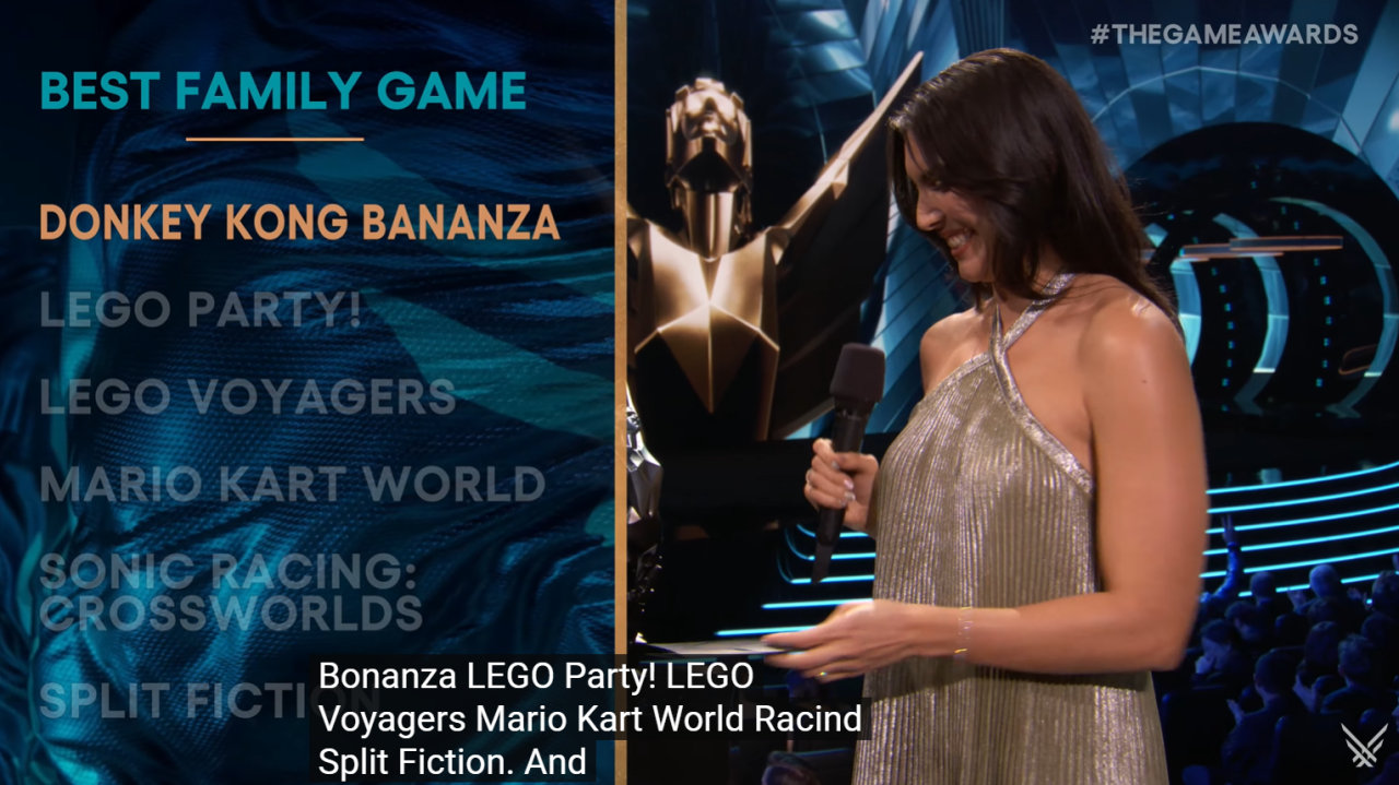 TGA2025 最佳家庭游戏：《咚奇刚 蕉力全开》最佳无障碍创新：《毁灭战士：黑