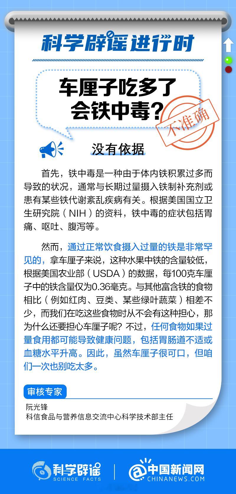 【#车厘子吃多了会铁中毒吗# ？】#科学辟谣进行时#通过正常饮食摄入过量的铁是非