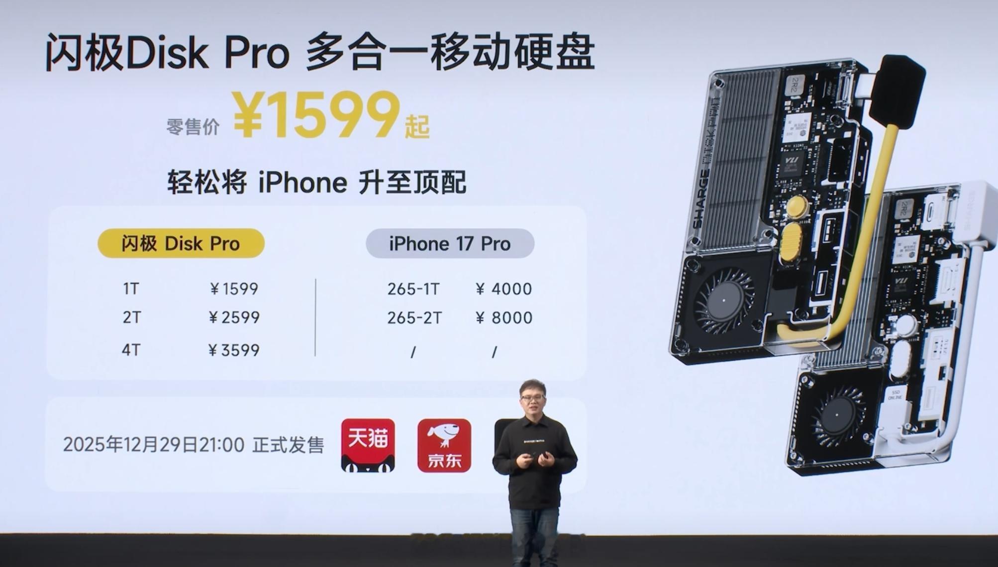 闪极 Disk Pro 多合一移动硬盘发布，售价 1599 元起闪极 170W 