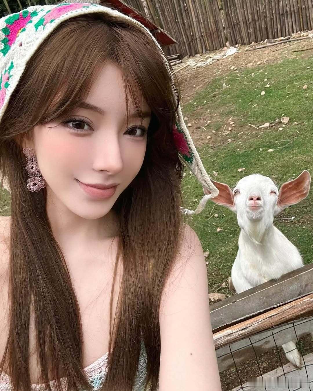 小羊也在笑耶 