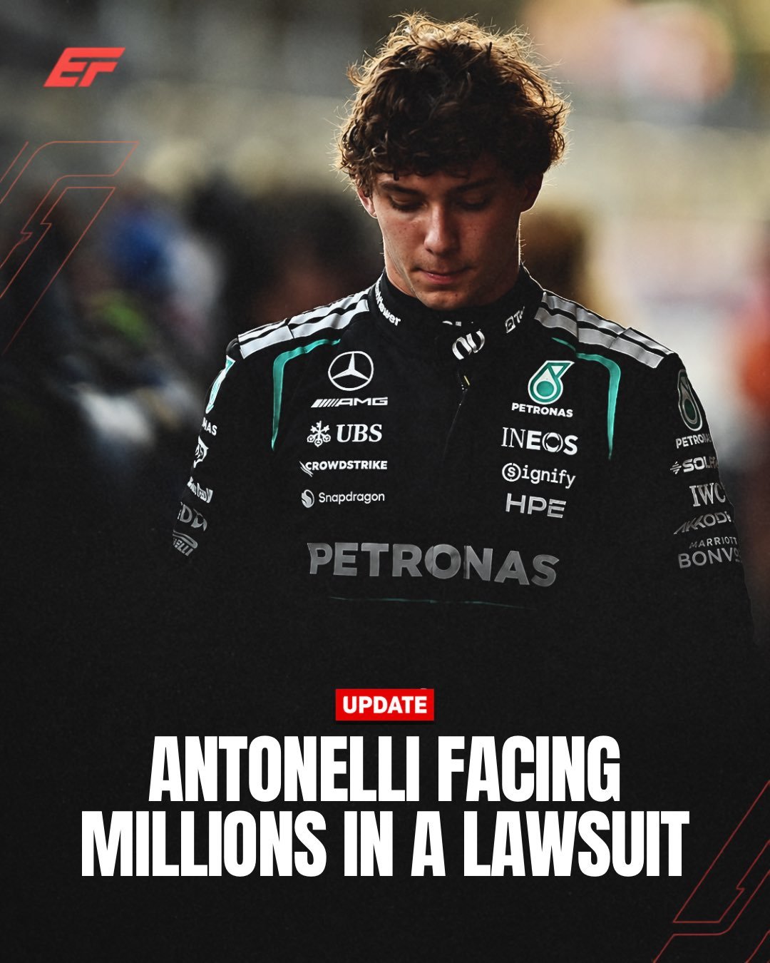 F1[超话] 基米·安东内利面临数百万欧元的诉讼！据报道，他的前经纪人乔瓦尼·米