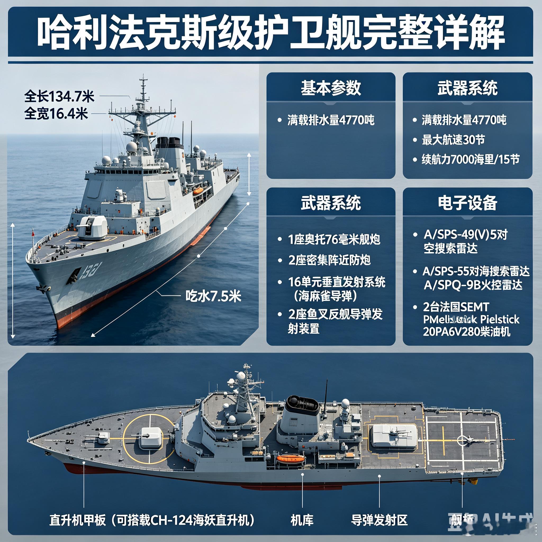 军事ai新视野ai热力追踪 加拿大哈利法克斯级护卫舰。全球武器装备盘点 服役数量