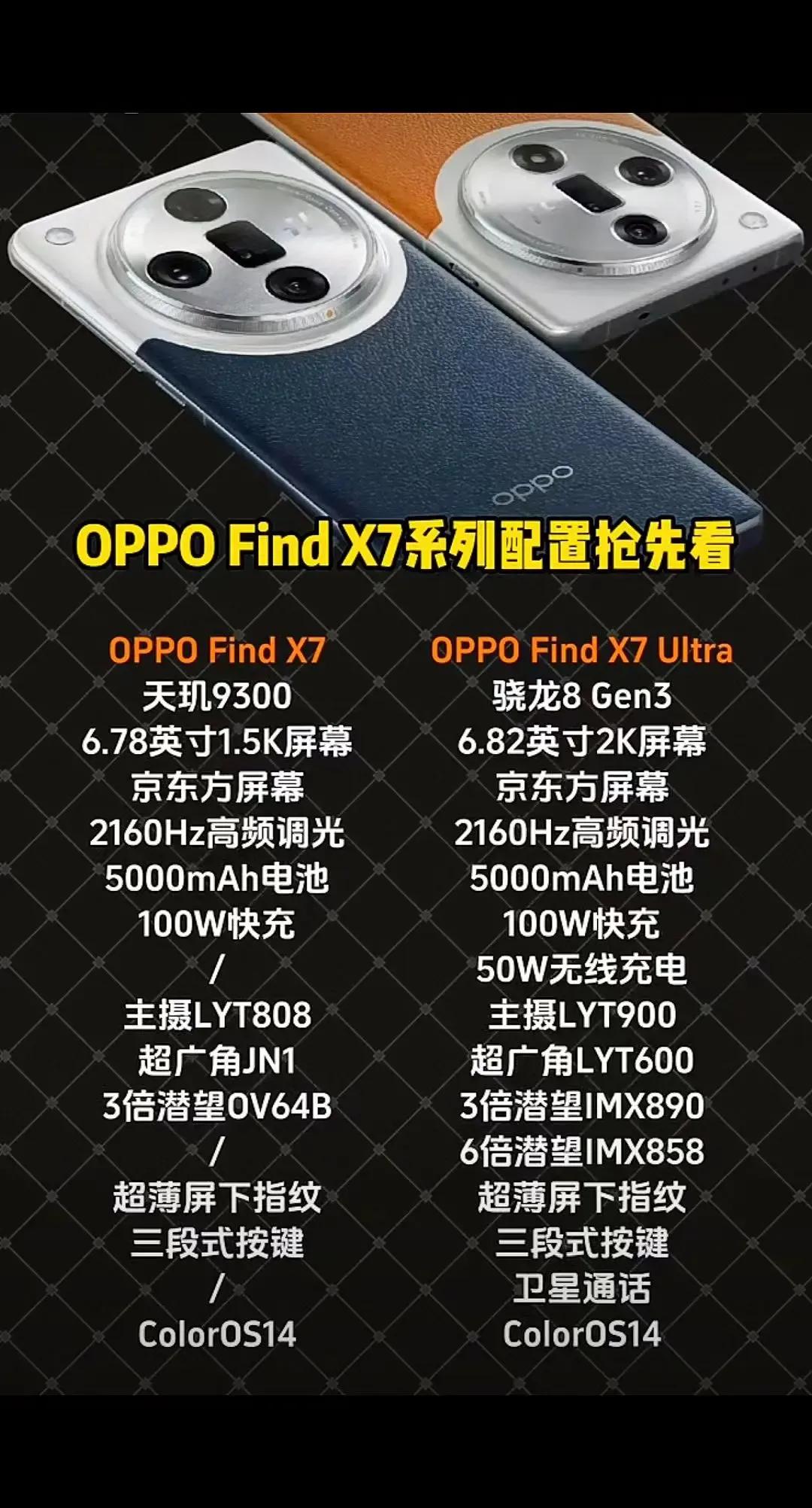 oppo手机来了
OPRO Find X7手机，1月8日发布
手机外观挺好看
O