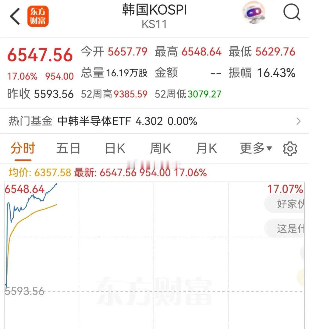 棒子已经大涨17%+，海力士大涨25%+，我们指数能不能涨它一半？争气啊！今天看