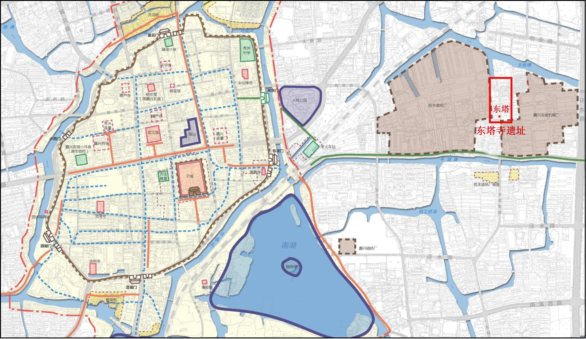 嘉兴古城与历代古迹，从这篇文章网页链接发现的好图，还没去过嘉兴，之前曾在江南行计