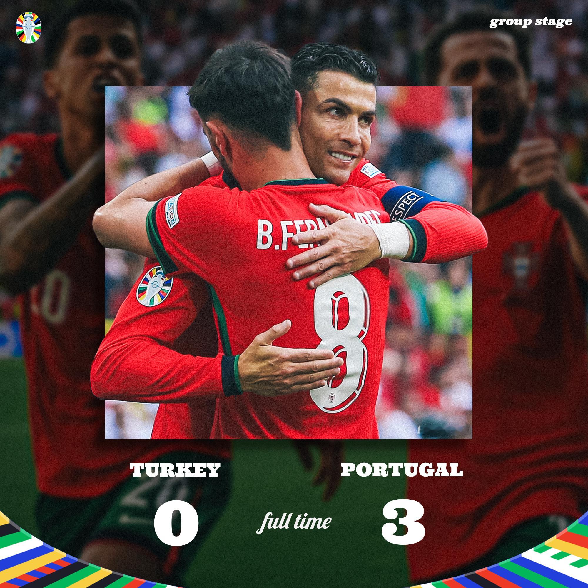 FT | 土耳其 0-3 葡萄牙🇵🇹#土耳其0比3葡萄牙##欧洲杯# ​​​