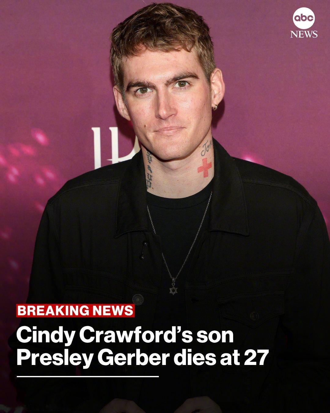 辛迪克劳馥之子去世，年仅27岁，目前正在进行尸检据外媒，超模Cindy Craw