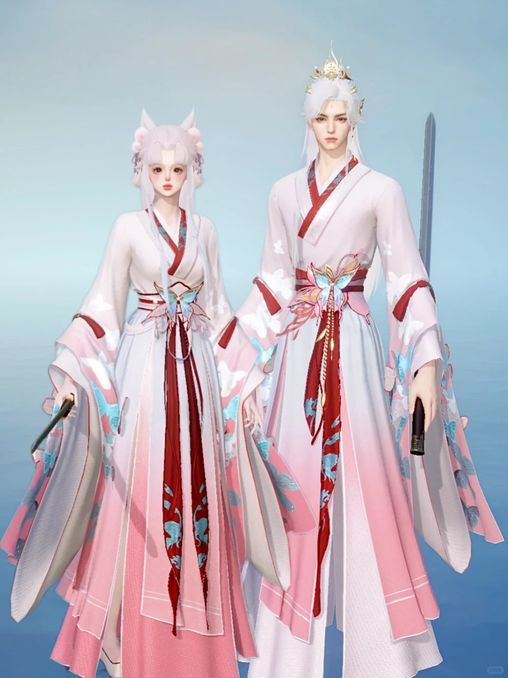 蝶语衷情情侣染色失败，领口和系带不能染色