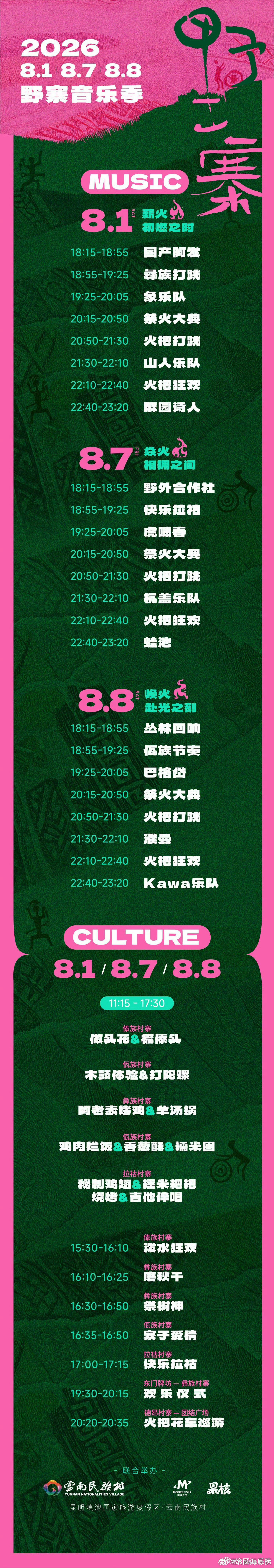 云南民族村野寨音乐季官宣 