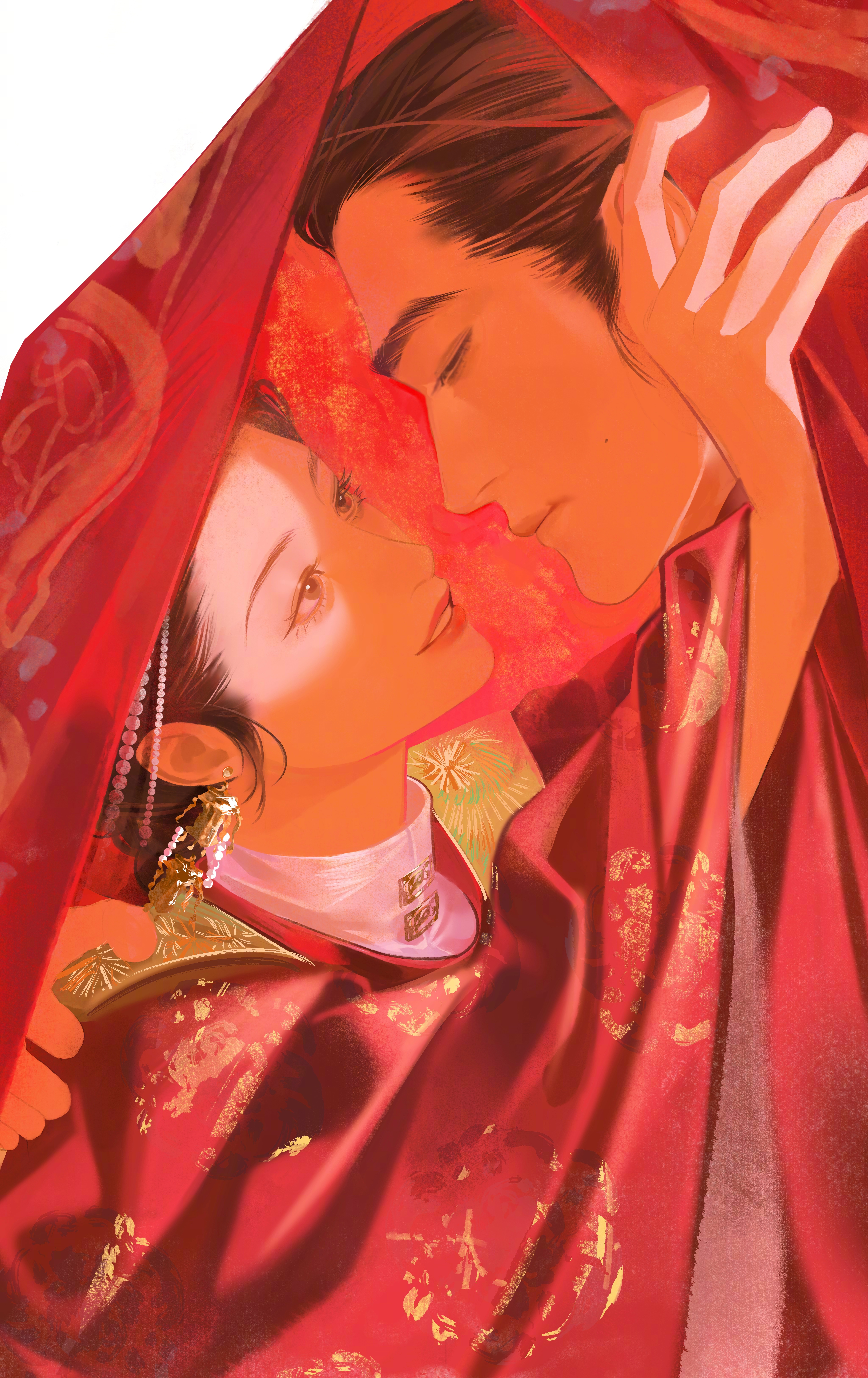 #上咪咕看良陈美锦# 红妆映眉眼，深情藏于心间。褪去所有纷扰，朝姐儿三爷相伴彼此