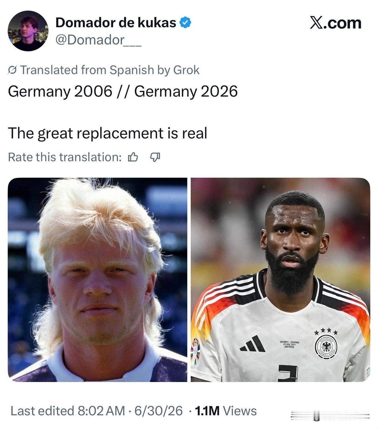 2006年的德国队 // 2026年的德国队
“大替换”已成现实
